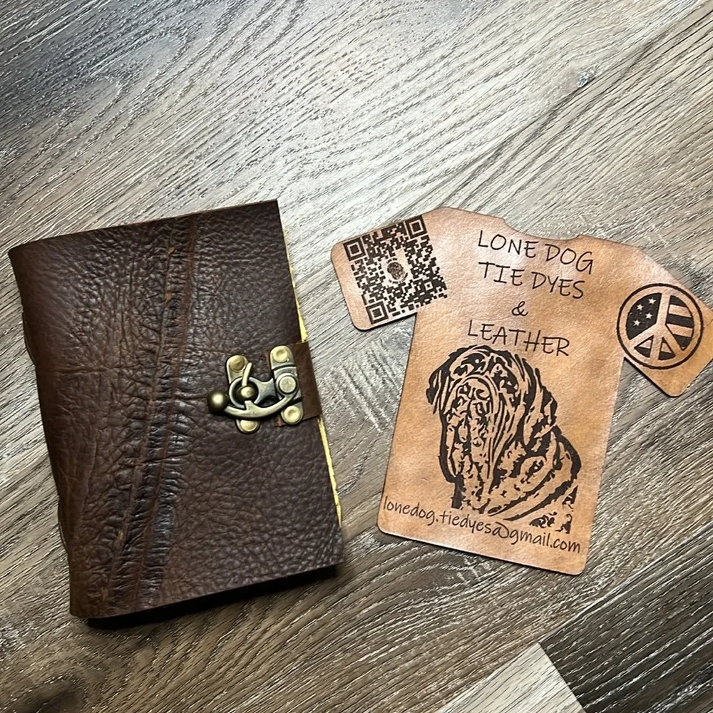 Hand Crafted OOAK Unique Leather Vintage Journal with Antique Deckle Edge Paper - Picture 12 of 12